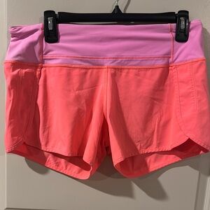 Lululemon pink and coral shorts